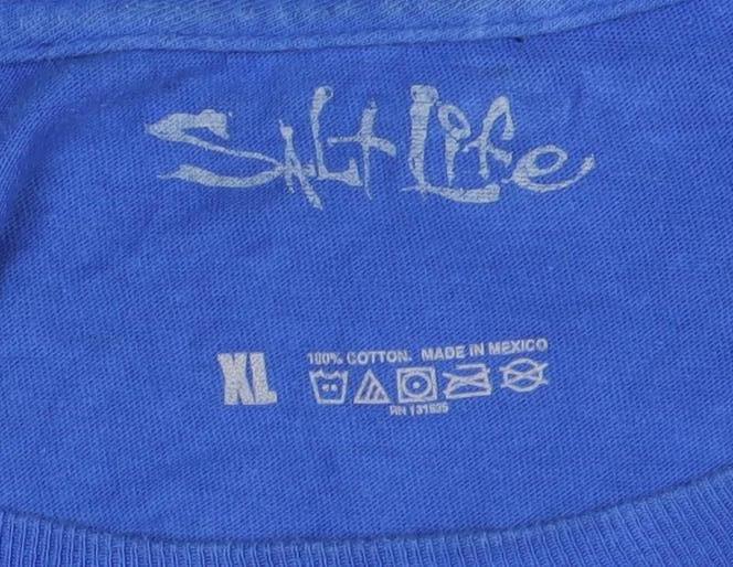 Salt Life Men's Blue XL Long Sleeve Fishing Graphic T-Shirt