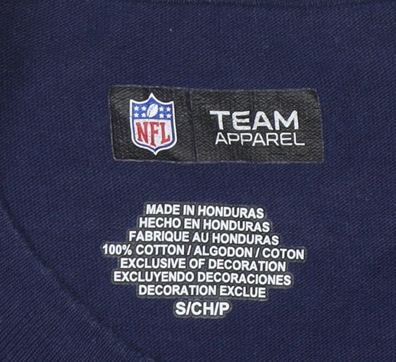 NFL Team Apparel Men's Navy Denver Broncos Long Sleeve T-Shirt Size S