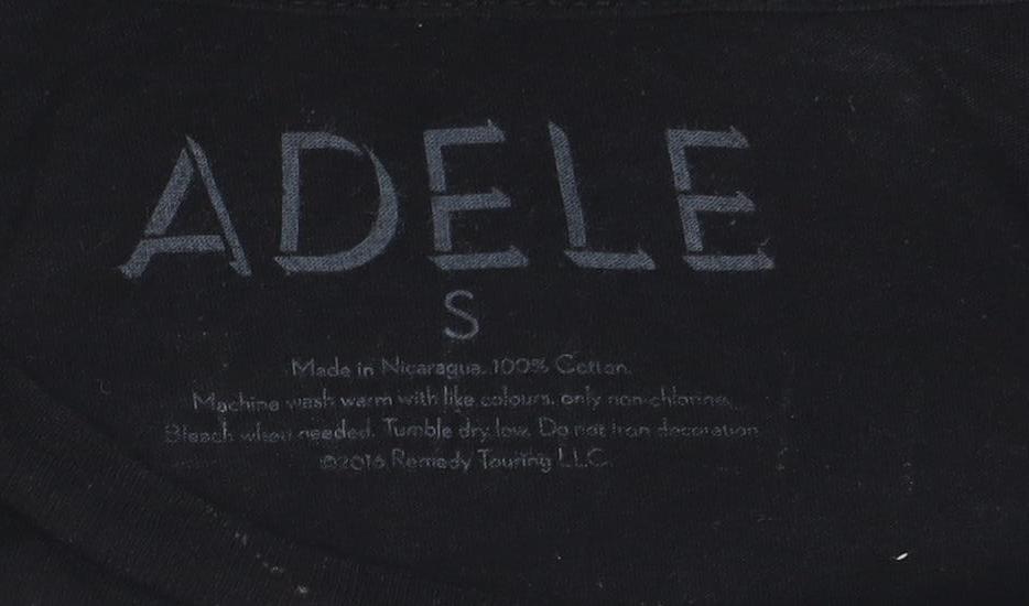 Adele Womens Black Live 2016 Tour Short Sleeve Cotton T-Shirt Size S