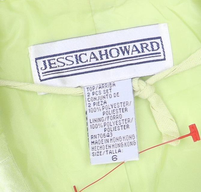 Jessica Howard Women Green Floral Suit Jacket Size 10 Shawl Lapel