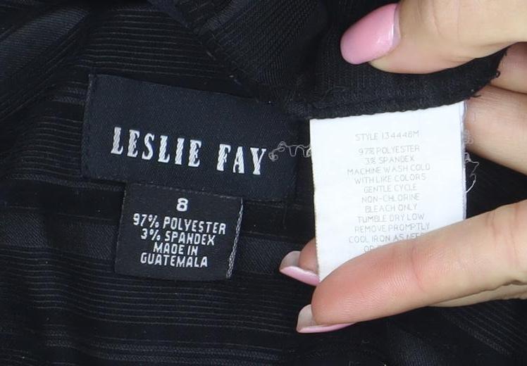 Leslie Fay Women's Black Striped Suit Jacket Size 8 Regular