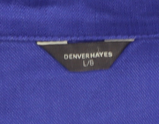 Denver Hayes Women's Blue Cotton Stretch Blazer Jacket L
