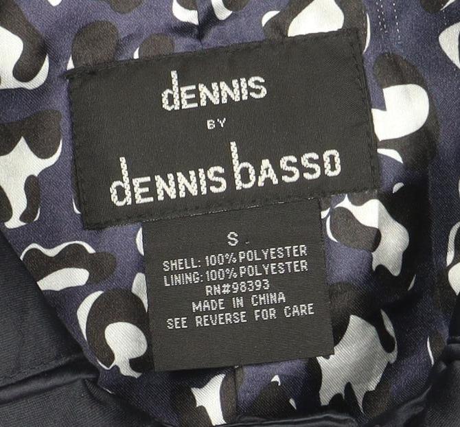 Dennis Basso Women’s Black Mid-Length Polyester Belted Coat Size S