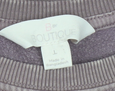 Marks & Spencer B by Boutique Womens Purple Cotton Blend Pullover Sweatshirt L