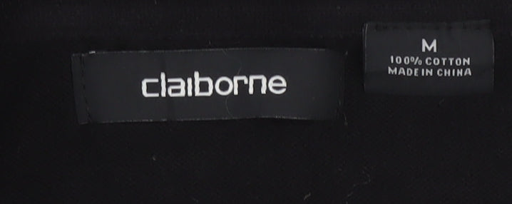 Claiborne Men's Black Argyle V-Neck Cotton Jumper Size M