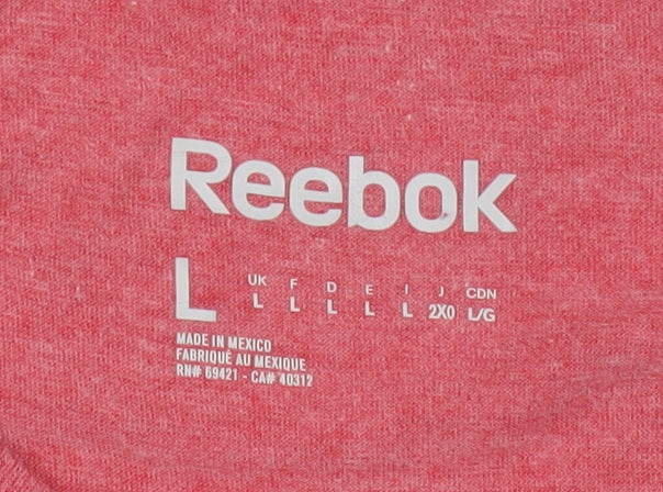 Reebok Men's Red Crew Neck Short Sleeve T-Shirt Size L