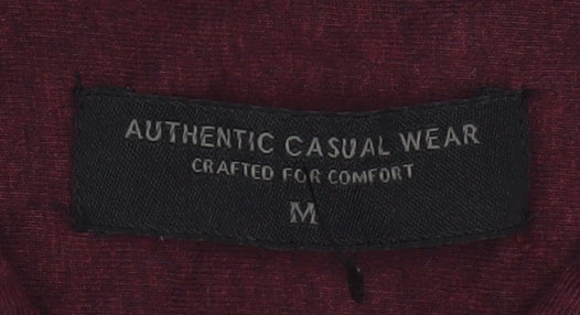 Authentic Men’s Red Button-Up Long Sleeve Shirt Medium