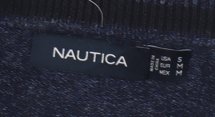 Nautica Men's Blue Cotton V-Neck Pullover Jumper Size S