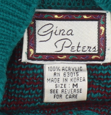 Gina Peters Men's Multicoloured Retro Mock Neck Pullover Jumper M