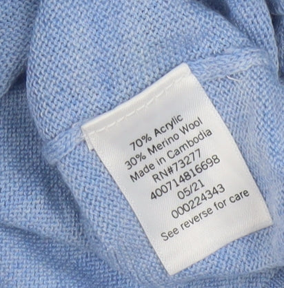 APT.9 Men's Blue V-Neck Lightweight Pullover Jumper Size M