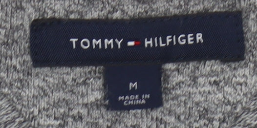 Tommy Hilfiger Men's Grey Cotton V-Neck Jumper M