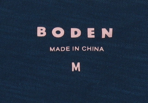 Boden Womens Blue V-Neck Long Sleeve Cotton Jersey Top Size M