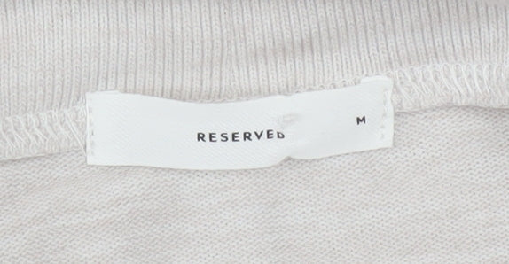 RESERVED Womens Beige Fair Isle Cowl Neck Knit Jumper Size M