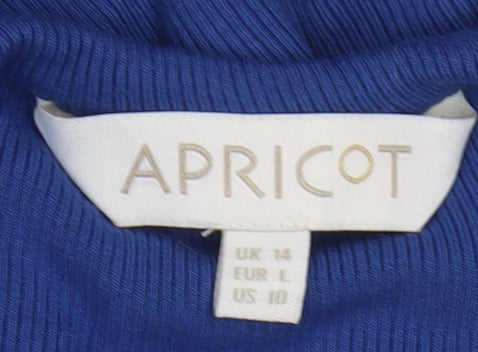 Apricot Women's Blue Sleeveless Bodycon Knit Dress Size 14