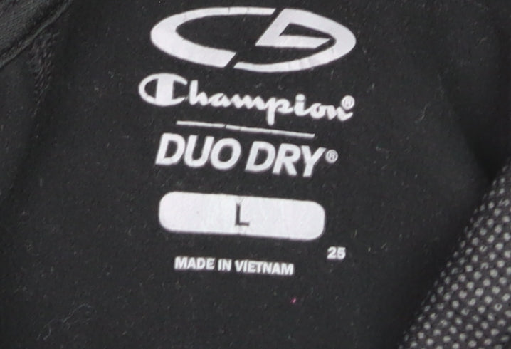 Champion Men’s Black Pullover Hoodie L Duo Dry Moisture Wicking