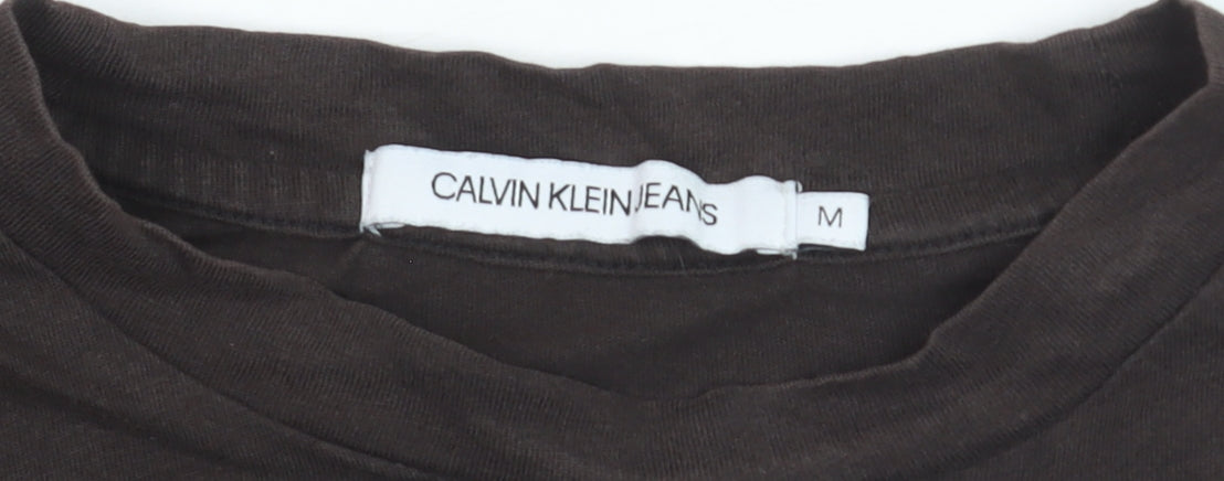 Calvin Klein Jeans Women's Black Cropped Cotton T-Shirt M