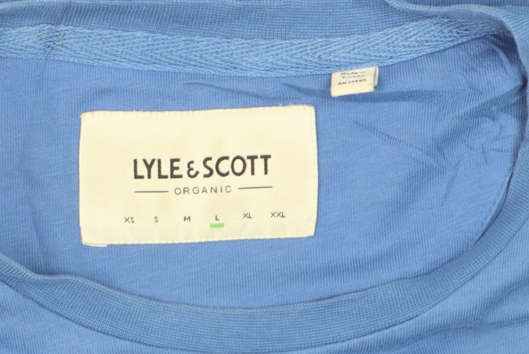 Lyle & Scott Men's Blue Organic Cotton Crew Neck T-Shirt Size L