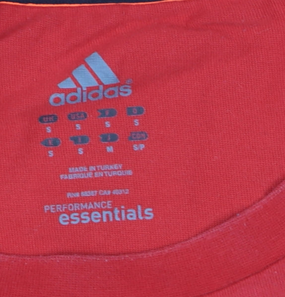 Adidas Men's Red Performance Essentials Logo T-Shirt Size S
