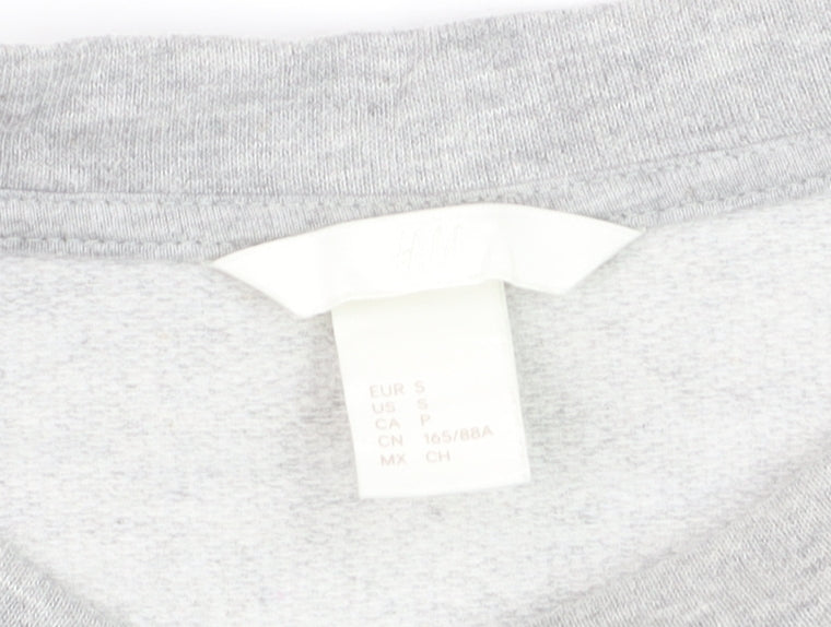 H&M Women’s Grey Fringe Pullover Jumper Size S
