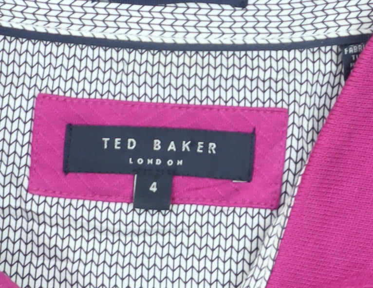 Ted Baker Men's Pink Cotton Polo Shirt Size L Short Sleeve