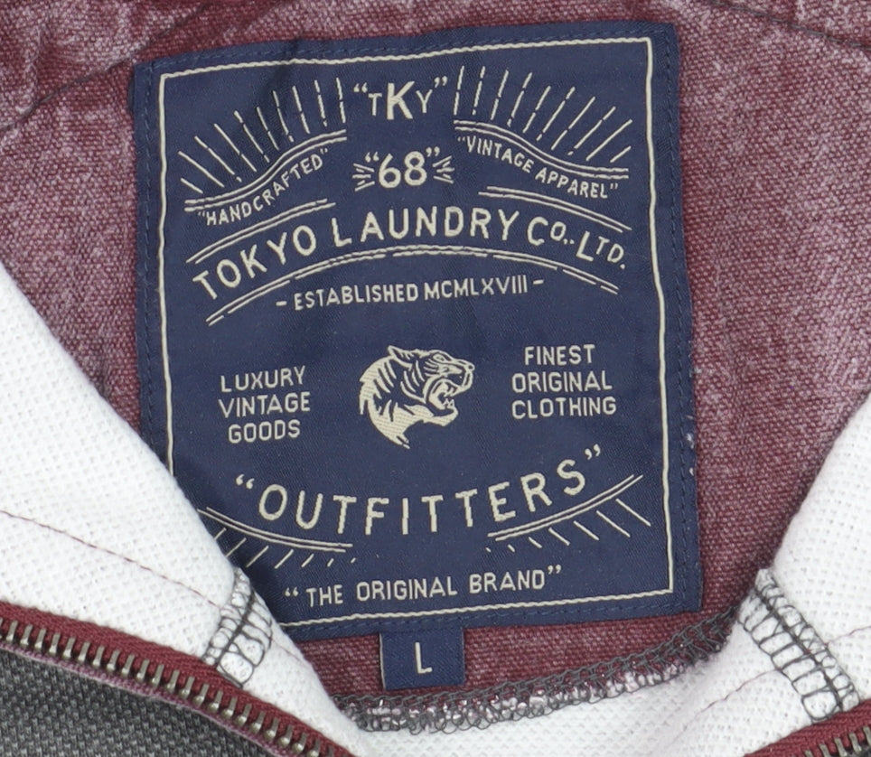 Tokyo Laundry Men's Grey 1/2 Zip Sweatshirt L Regular Fit