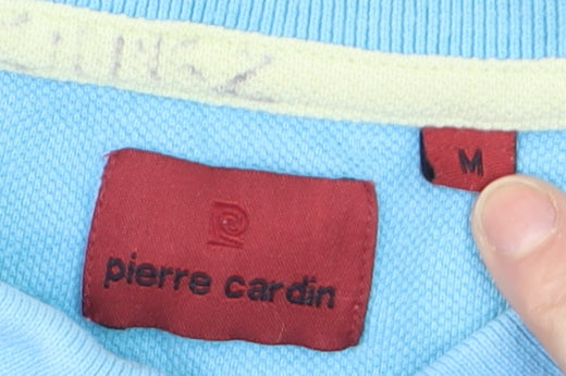 Pierre Cardin Men's Blue Cotton Polo Shirt Size M Classic Fit