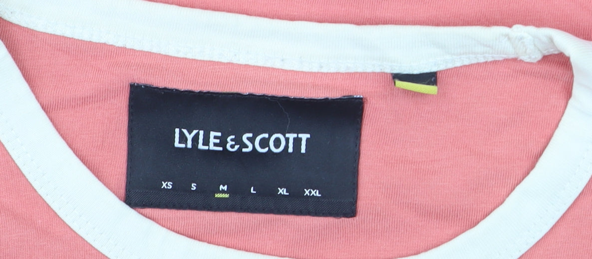 Lyle & Scott Men's Pink Crew Neck Short Sleeve Cotton T-Shirt M