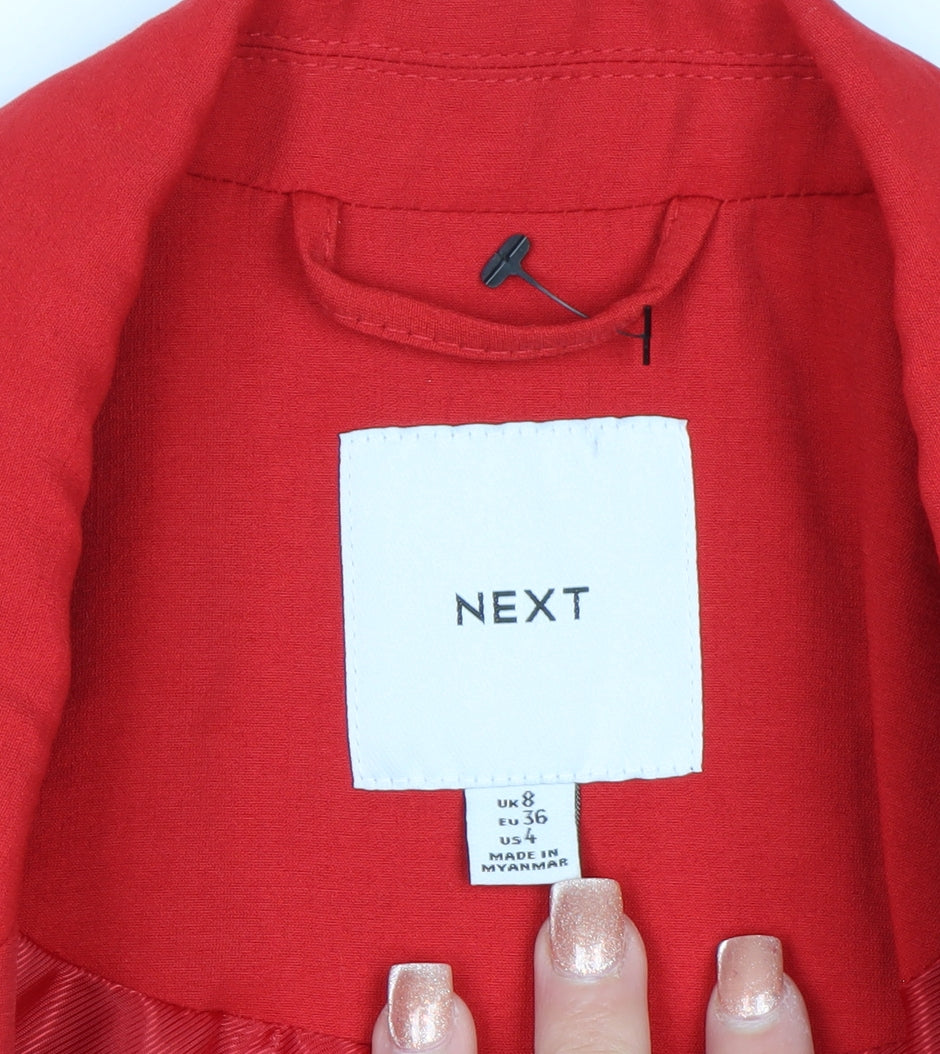 Next Women Red Single-Breasted Blazer UK 8 Tailored Jacket