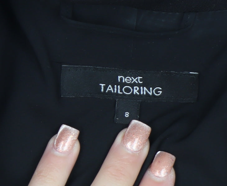 Next Tailoring Women's Black Blazer Jacket Size 8 Regular Fit