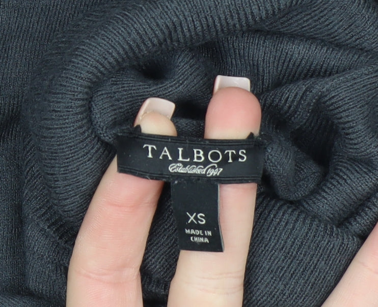 Talbots Women Black XS Roll Neck Long Sleeve Knit Jumper