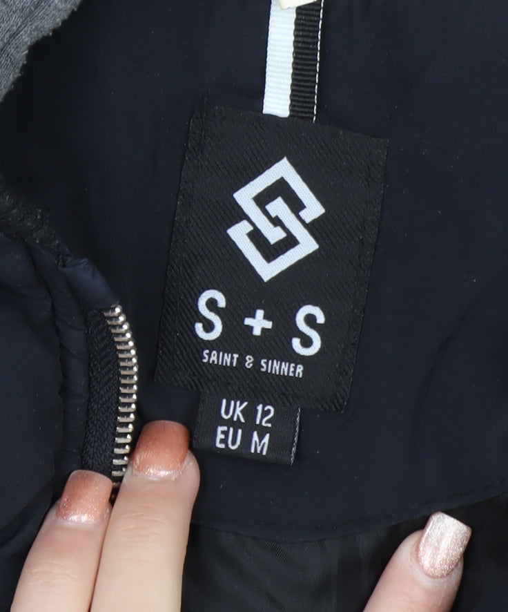 Saint & Sinner Women's Black Size 12 Puffer Hooded Jacket