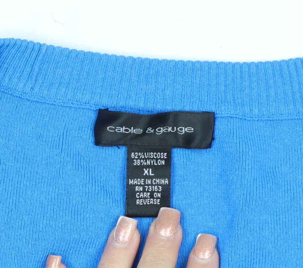 Cable & Gauge Women's Blue Sleeveless Knit Vest XL