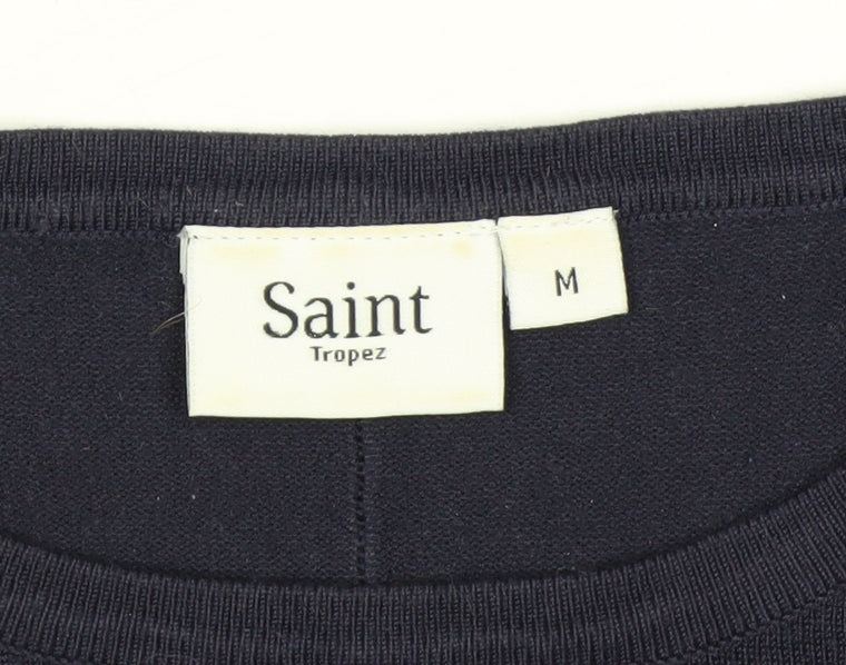 Saint Tropez Women's Blue Relaxed Fit Knit Pullover Jumper M