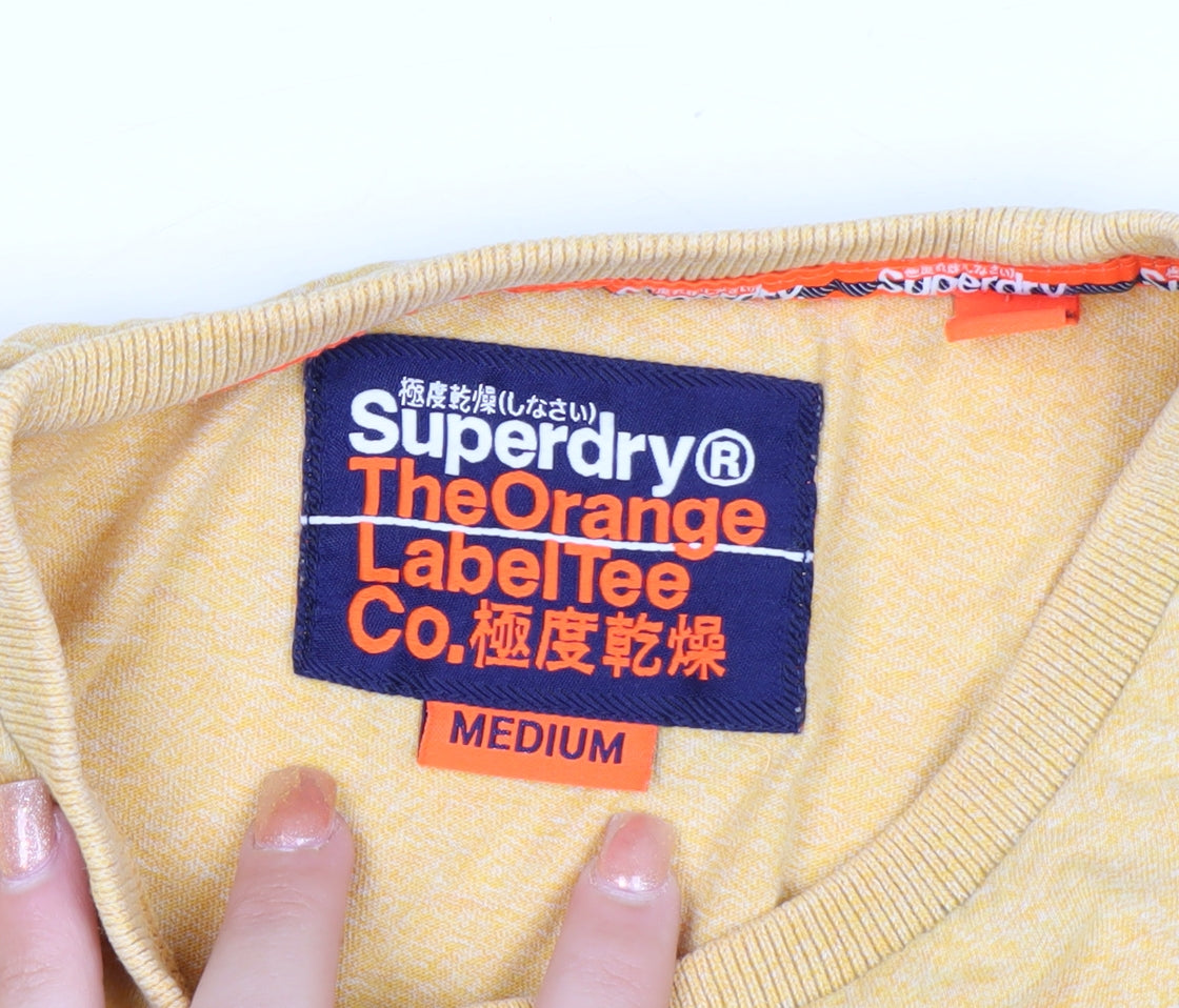 Superdry Men's Yellow Medium Orange Label Crew Neck T-Shirt