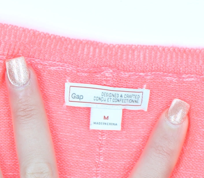Gap Womens Pink Scoop Neck Long Sleeve Pullover Jumper Size M