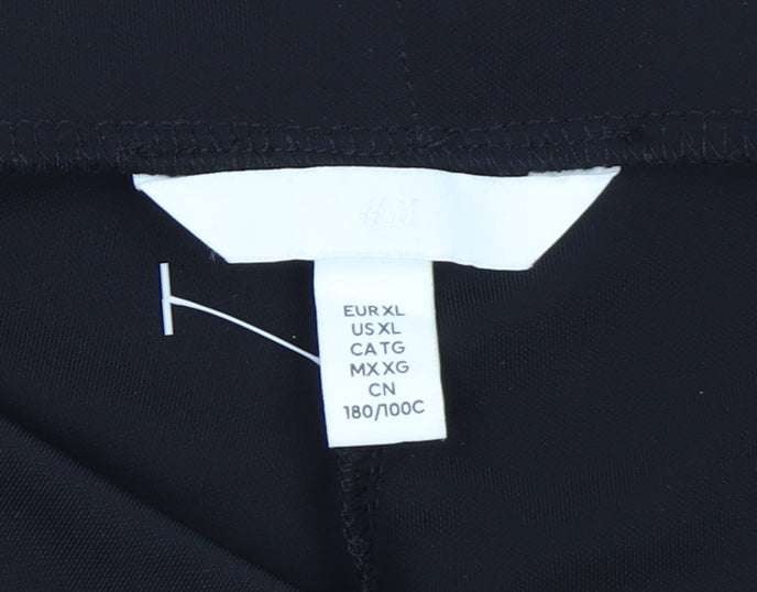H&M Womens Black XL Straight Leg Stretch Trousers
