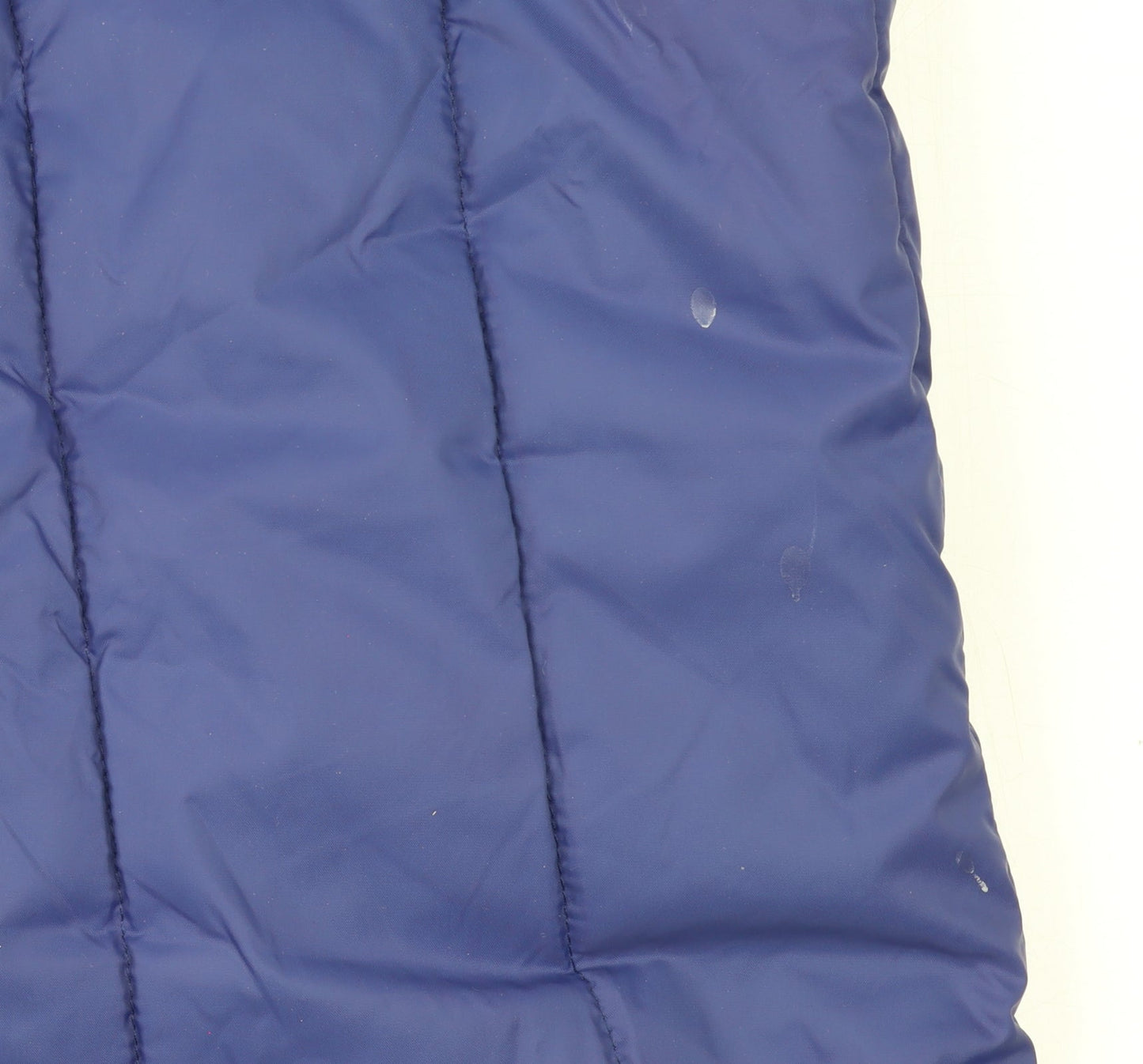 Damart Women Blue Mid-Length Puffer Coat Size 14 Lined Full Zip Jacket