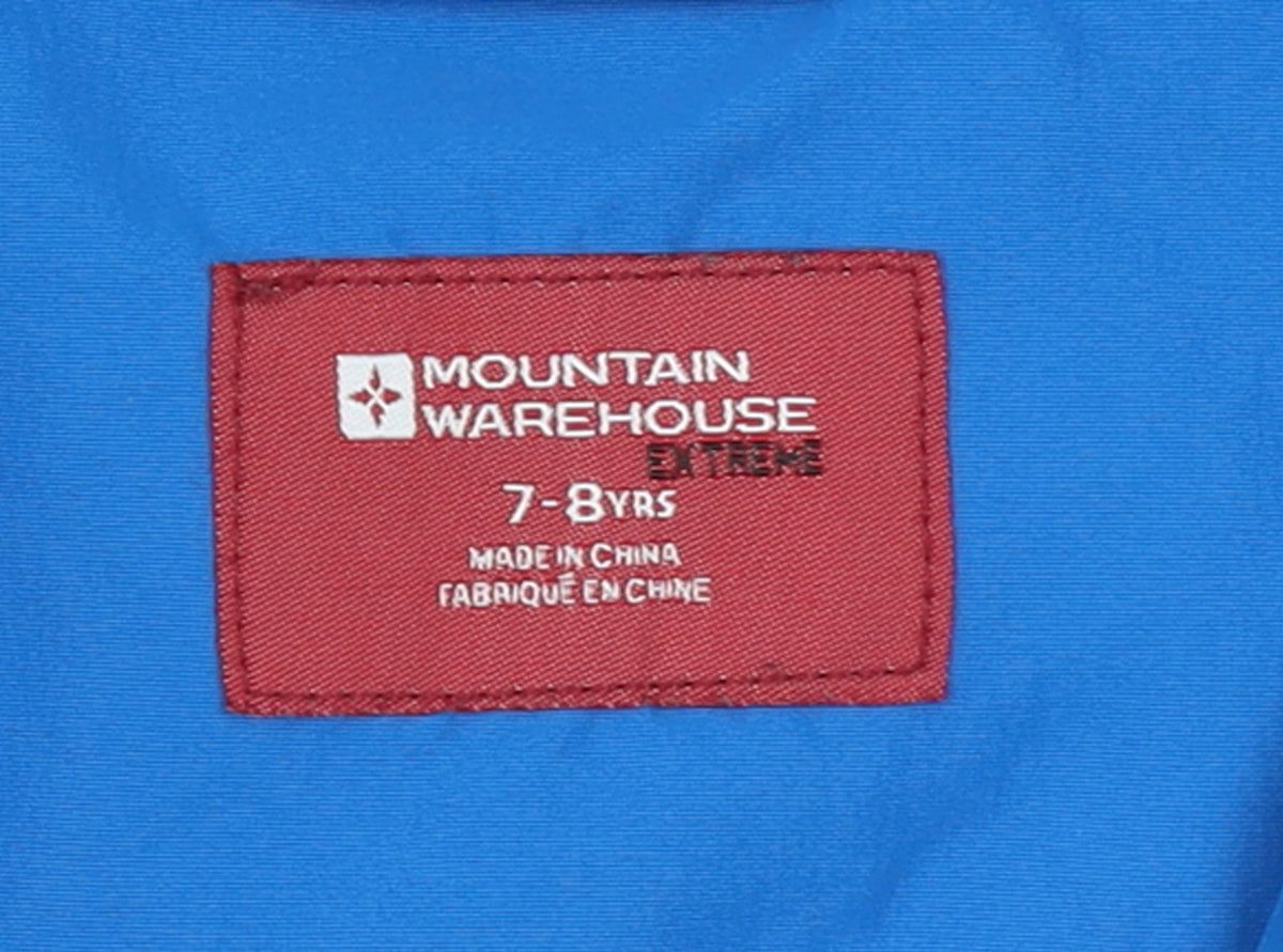 Mountain Warehouse Boys Blue Waterproof Hooded Rain Jacket 7-8 Years
