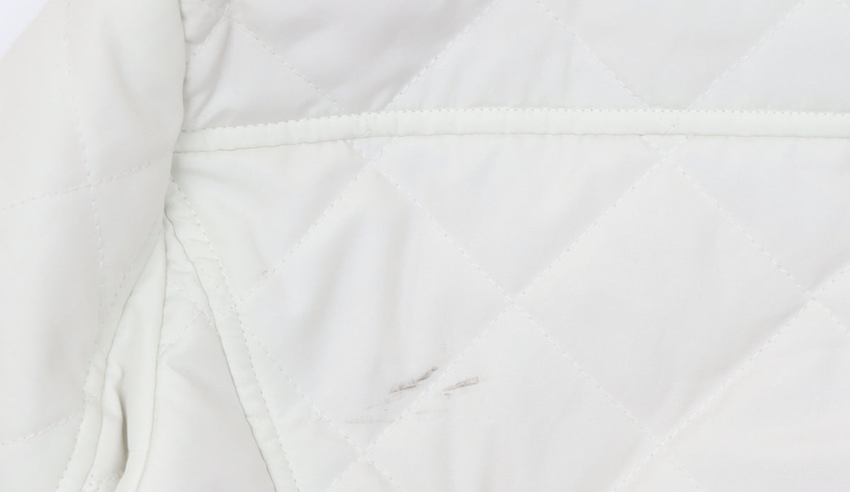 Dash Women’s Ivory Quilted Mid-Length Jacket UK 12 Button Style