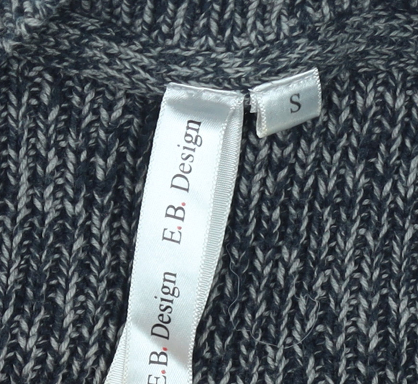 E.B. Design Women Grey Short Sleeve Knit Jumper Dress S