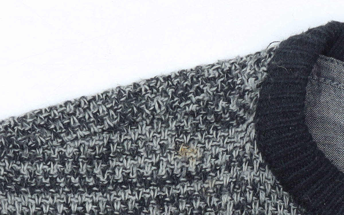 Your Turn Men's Grey Chunky Knit Acrylic Jumper Size S