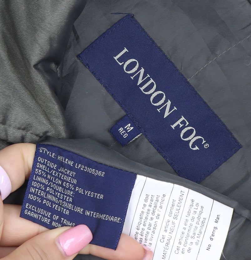 London Fog Women Green M Long Button Overcoat Jacket