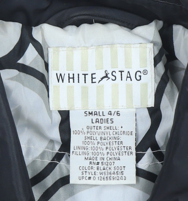 White Stag Women's Black Mid-Length Waterproof Rain Coat S