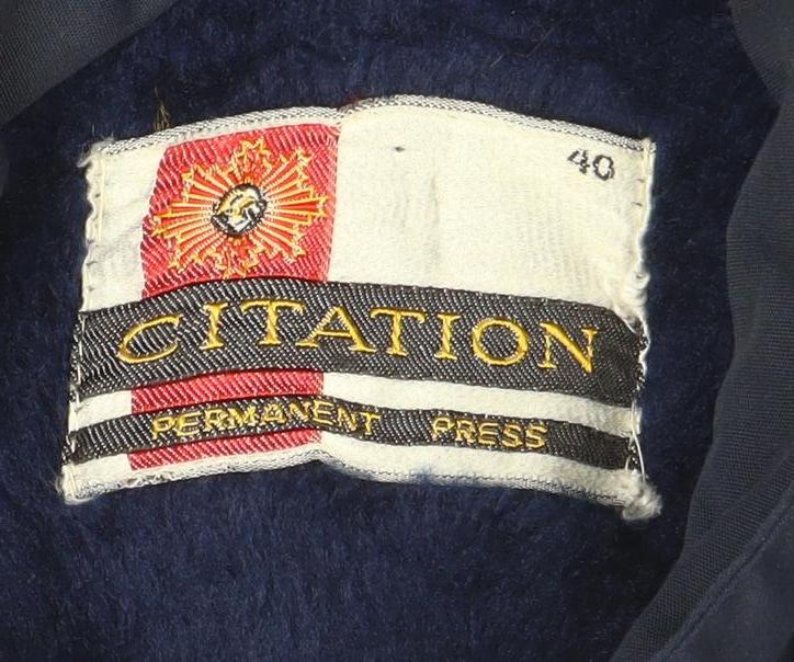 Citation Men's Blue Bomber Jacket Size 40 Wool Lined Vintage Style