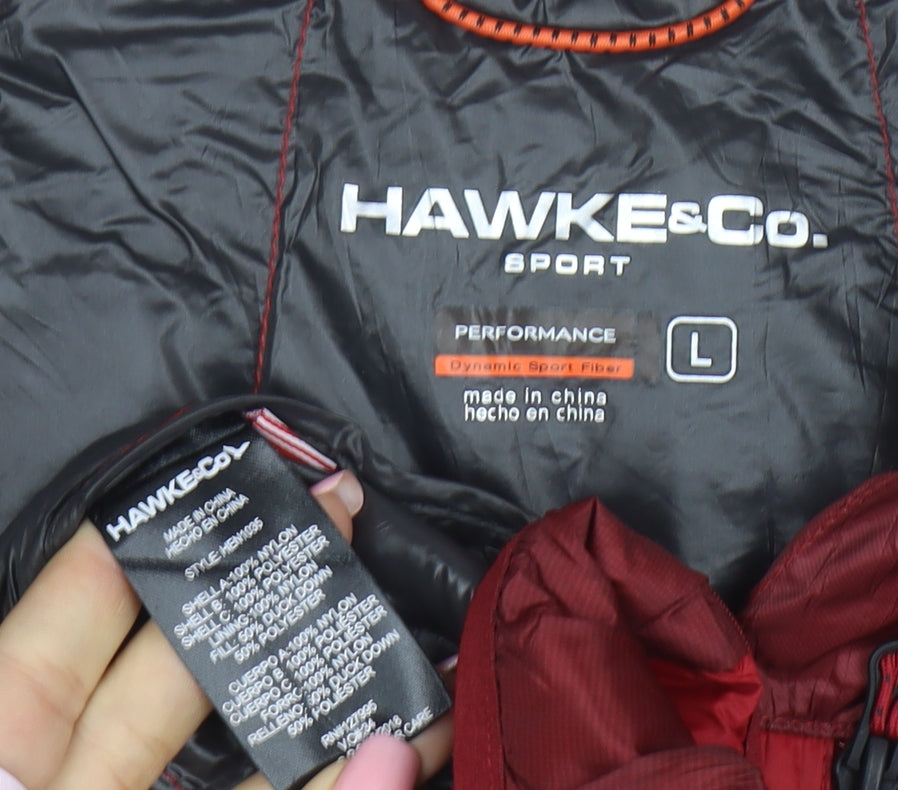 Hawke & Co Men's Red Puffer Jacket L Lightweight Down Winter Coat