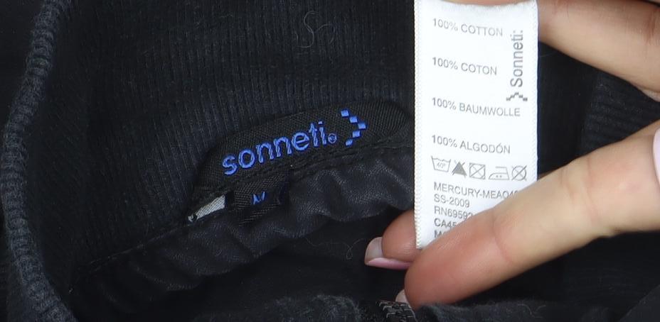 Sonneti Women's Black Cotton Biker Jacket Size M