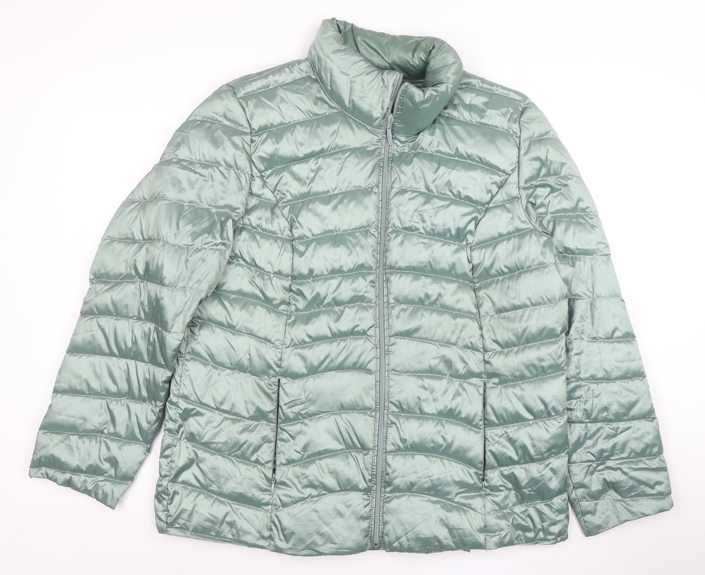 MONA Women's Green Size 12 Lightweight Puffer Jacket