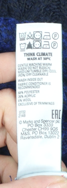 Marks & Spencer Men’s Blue Cable-Knit Crew Neck Jumper Size L