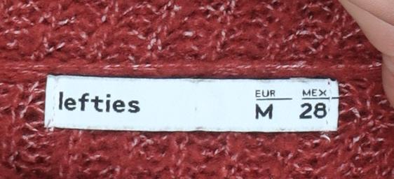 Lefties Womens Red Roll Neck Ribbed Knit Jumper Size 12