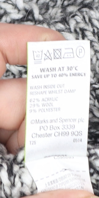 Marks & Spencer Womens Black Mix Sleeveless Roll Neck Jumper Size 12